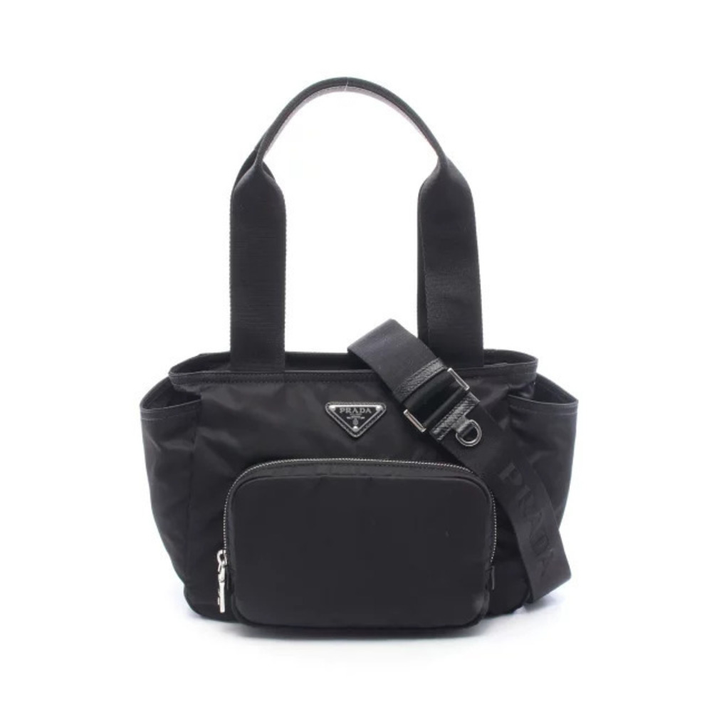 Prada Re Leather Tote Bag Black